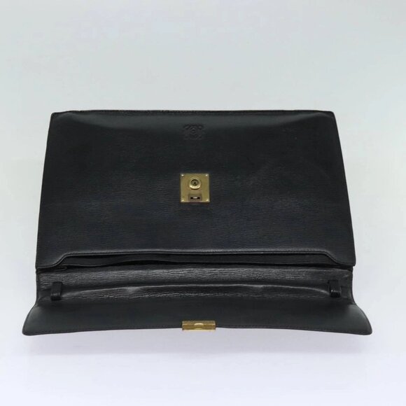 LOEWE Anagram Hand Bag Leather Black Auth - Picture 13 of 16